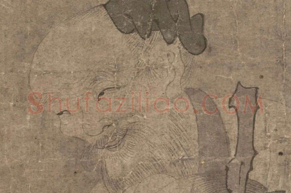 赵孟頫白描人物画《人形图》局部 (3)