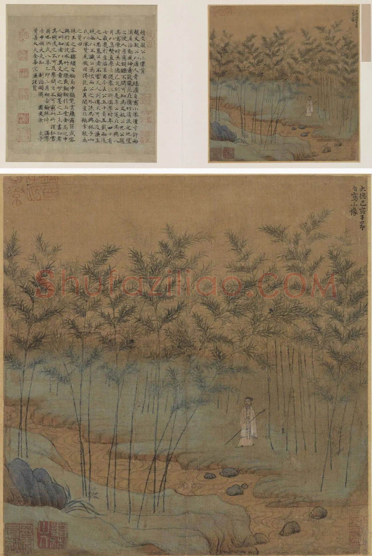 赵孟頫绘画作品《自写小像》高清图片