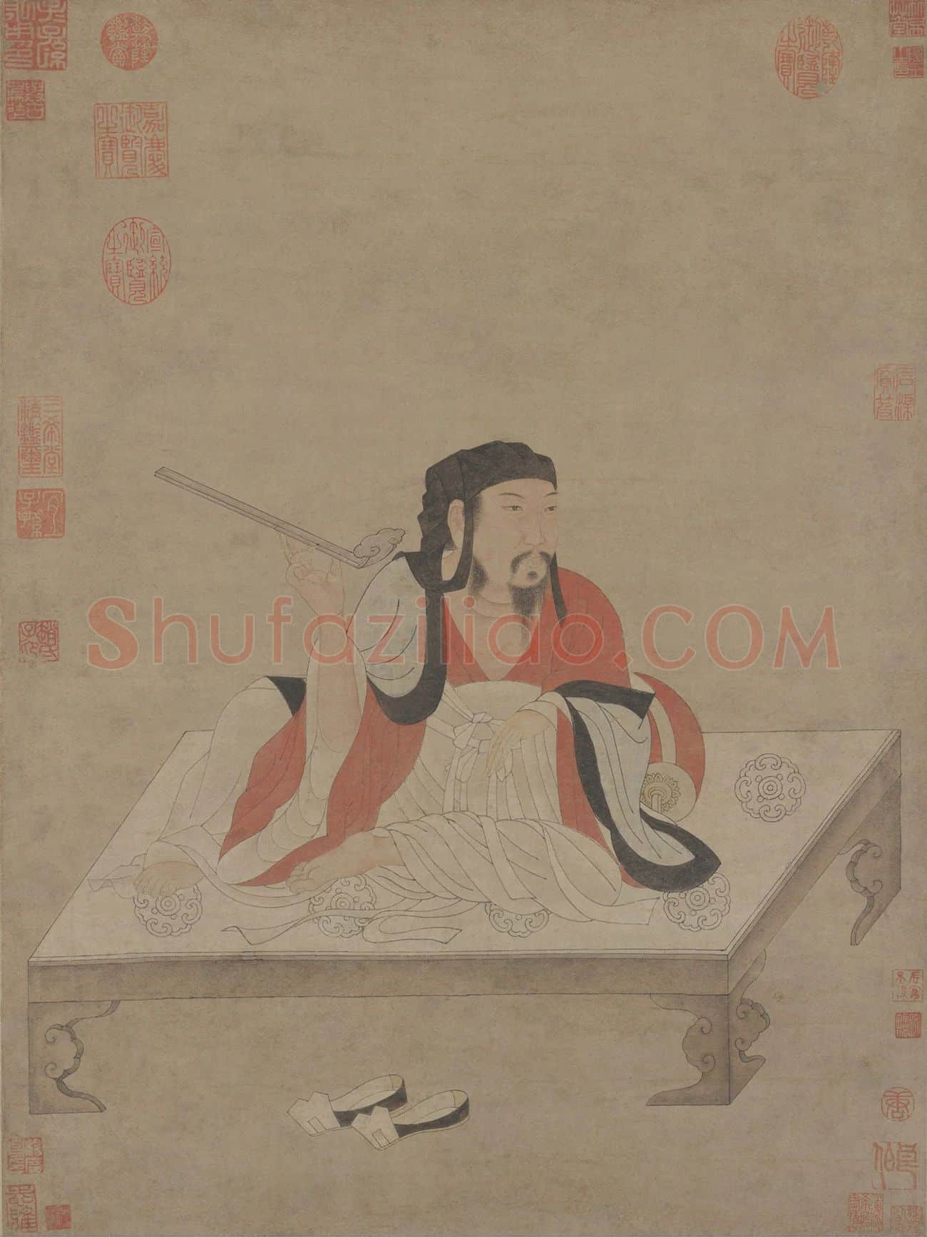 赵孟頫工笔人物画《诸葛亮像》高清图片