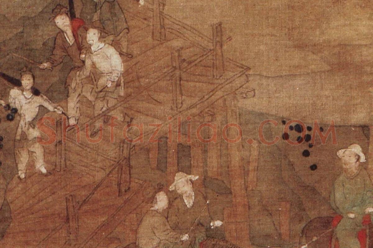 赵孟頫山水人物《蜀道难》局部 (2)