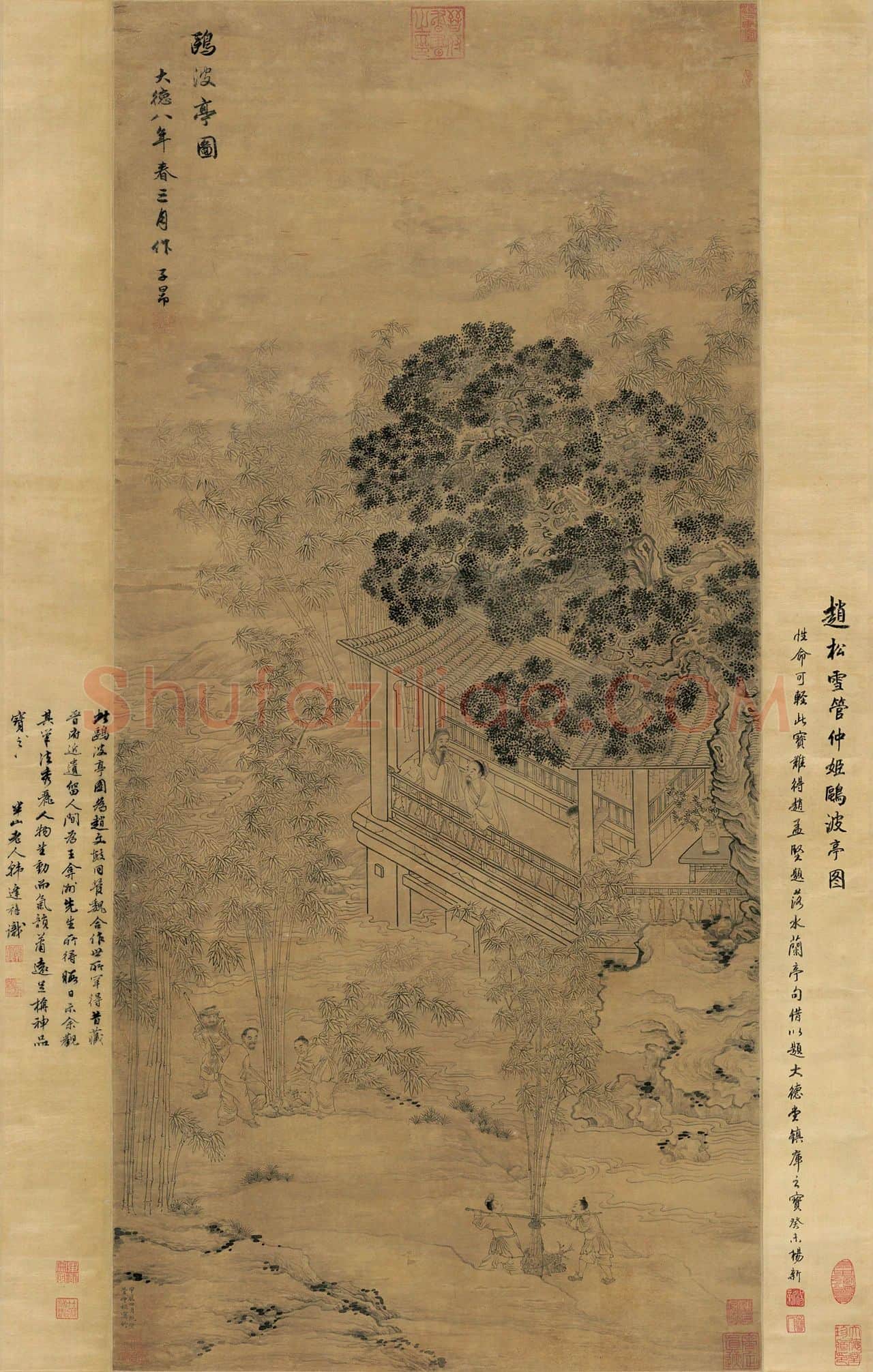 赵孟頫、管道升《鸥波亭图》高清大图