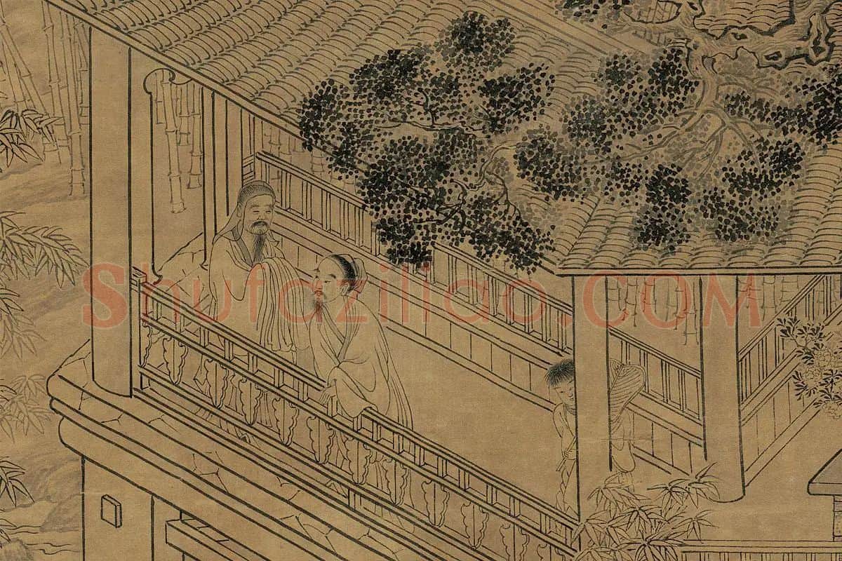 赵孟頫、管道升《鸥波亭图》局部 (1)