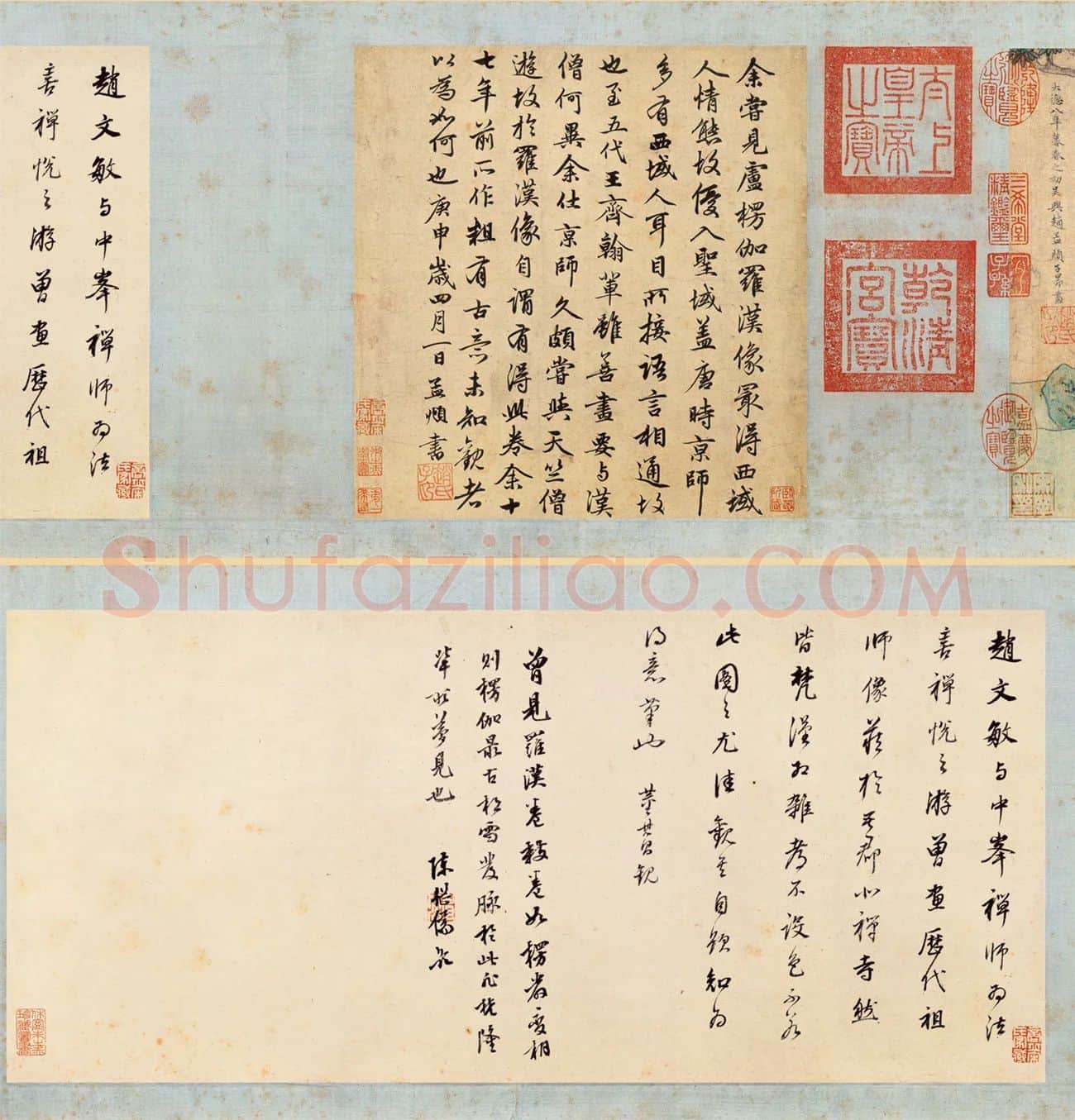 赵孟頫书画《红衣罗汉图》《红衣西域僧》高清大图_02