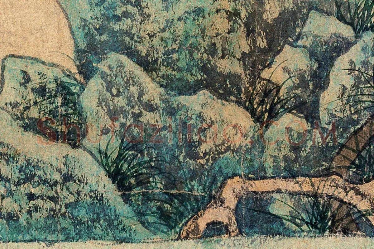 赵孟頫人物画《红衣罗汉图》高清大图局部细节 (5)