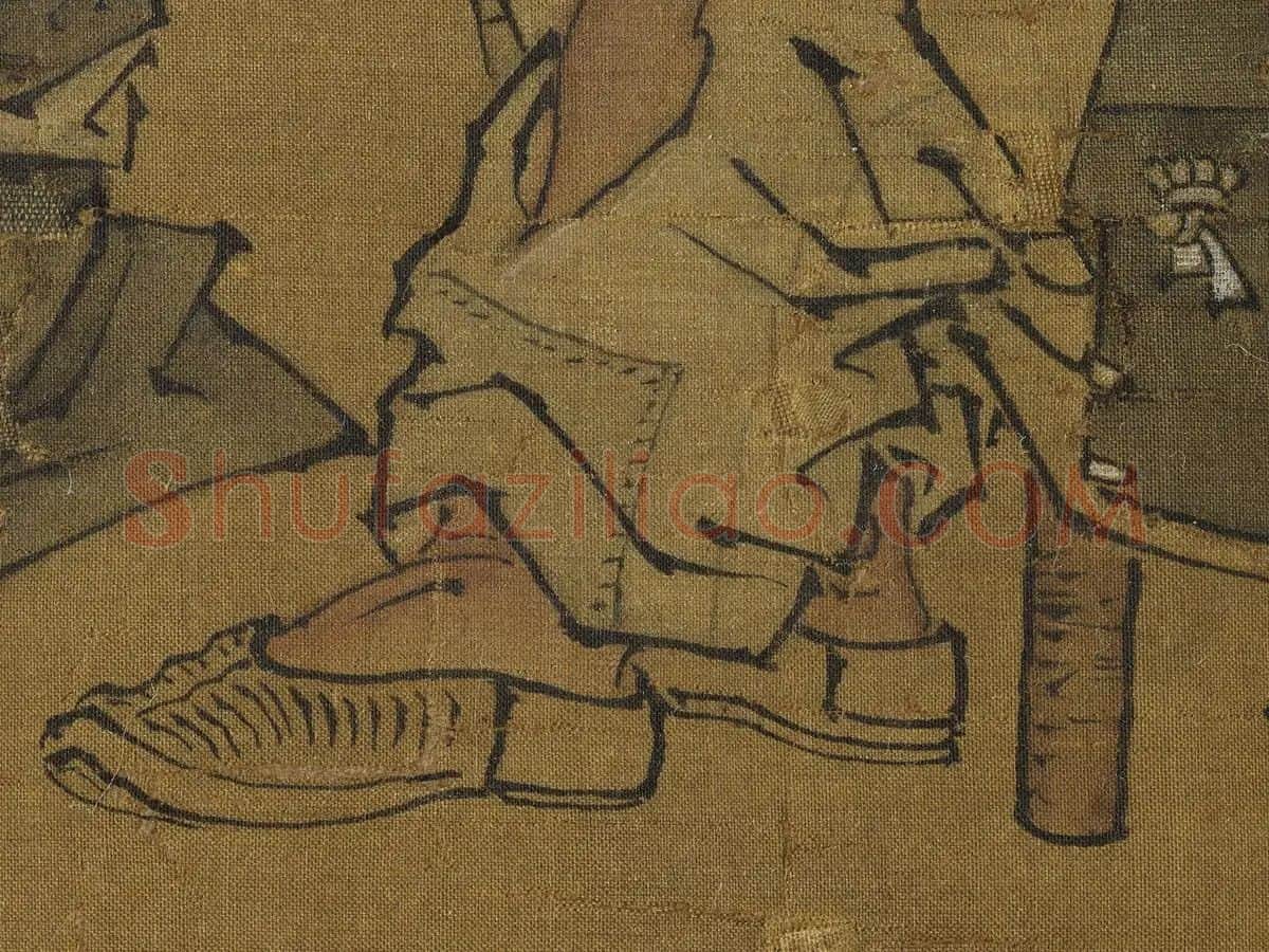 李唐《炙艾图》高清局部 (3)