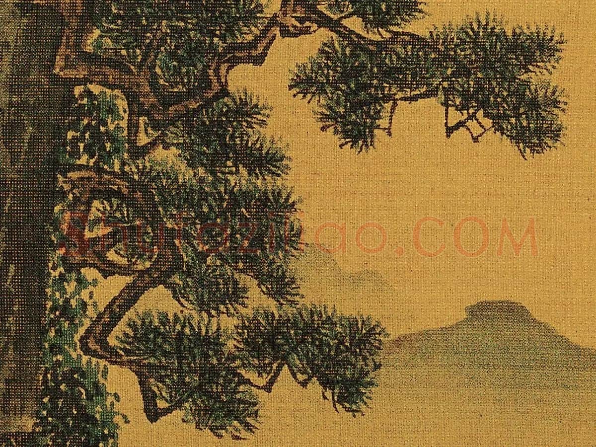 李唐《松湖钓隐图》团扇山水局部 (2)