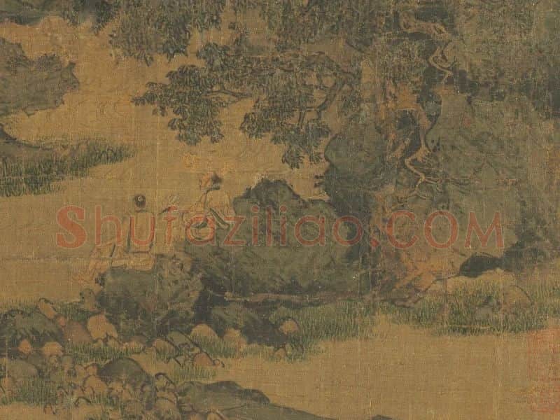 李唐山水页《坐石看云》局部01