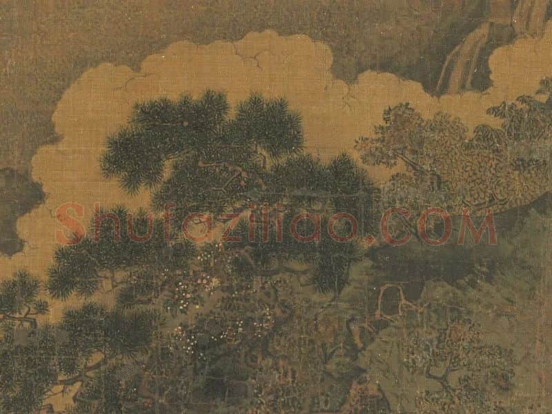 李唐山水页《坐石看云》局部02
