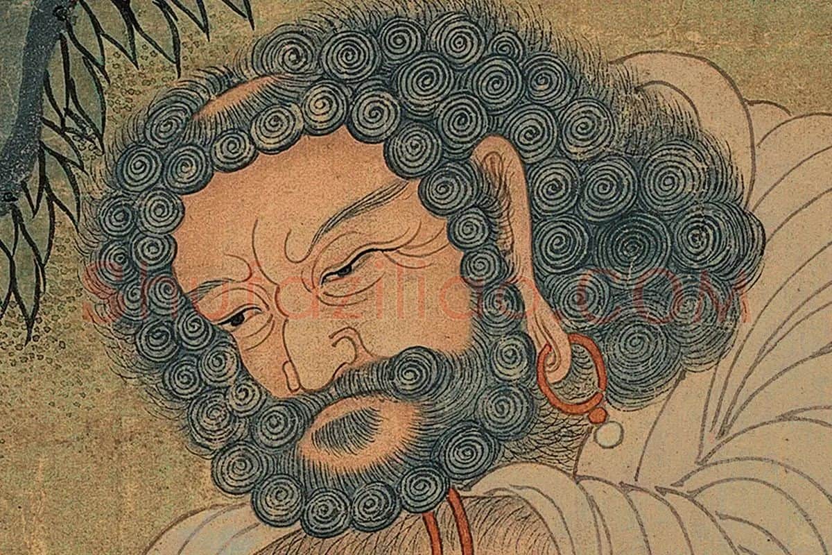 丁云鹏《释迦牟尼图》轴局部 (1)