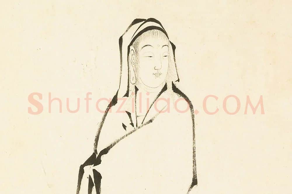丁云鹏白描画《观音大士像》局部 (4)