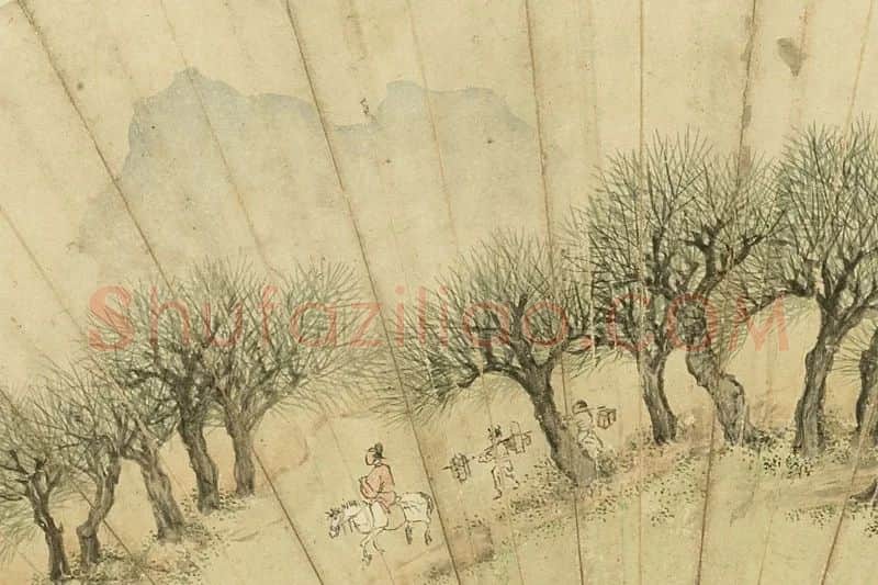丁云鹏山水扇面局部-01
