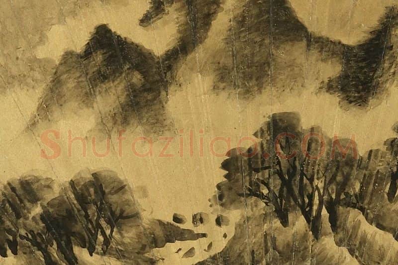丁云鹏山水扇面局部-06