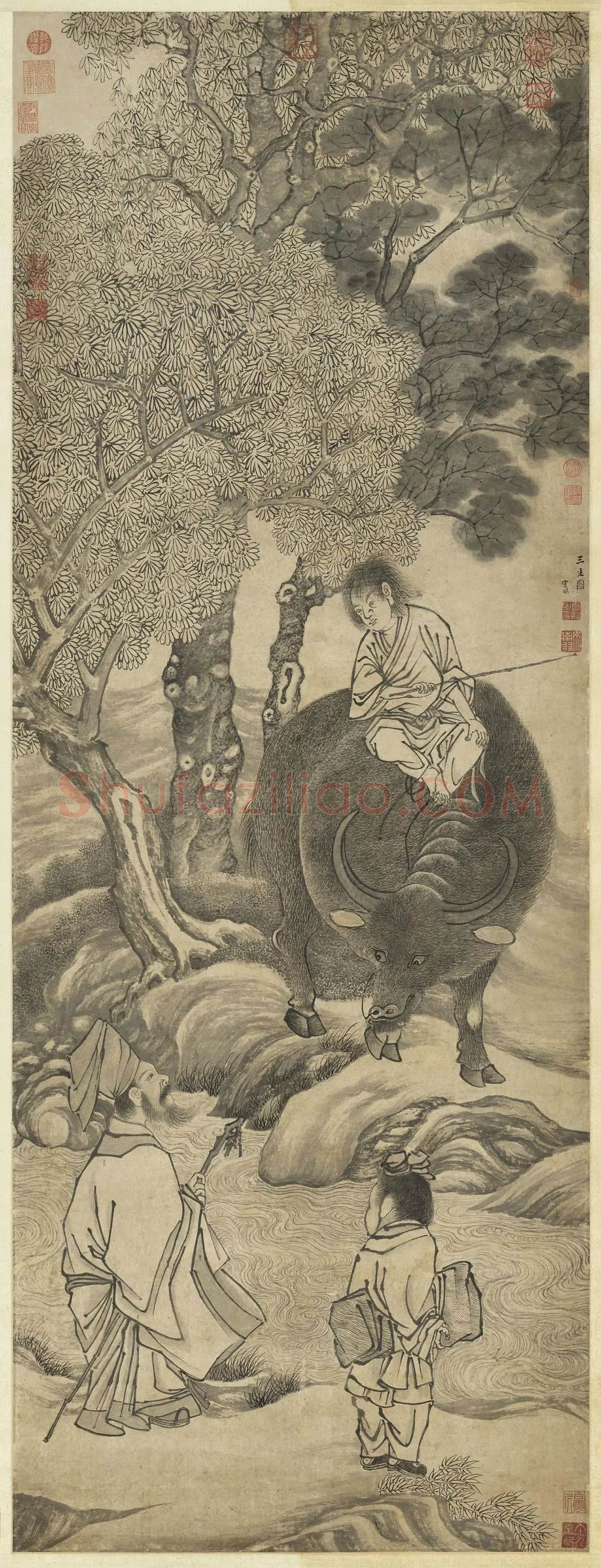 丁云鹏《三生图》轴