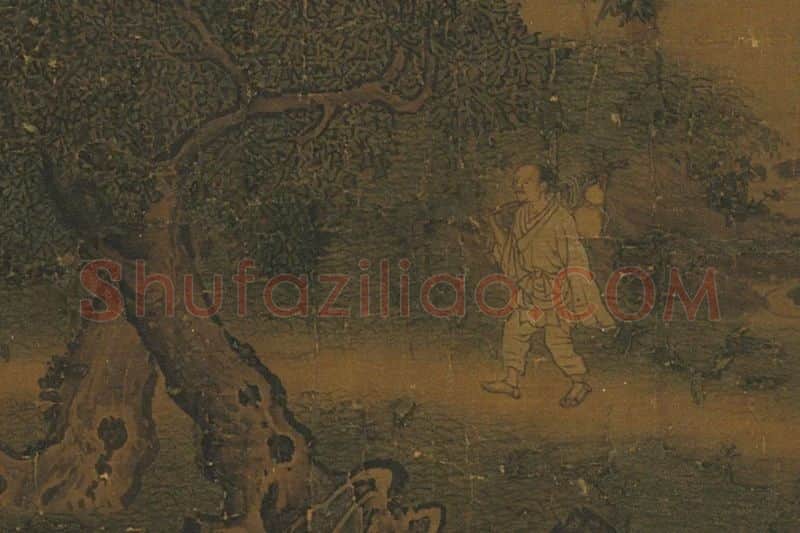 李唐《仙岩采药》团扇页局部 (1)