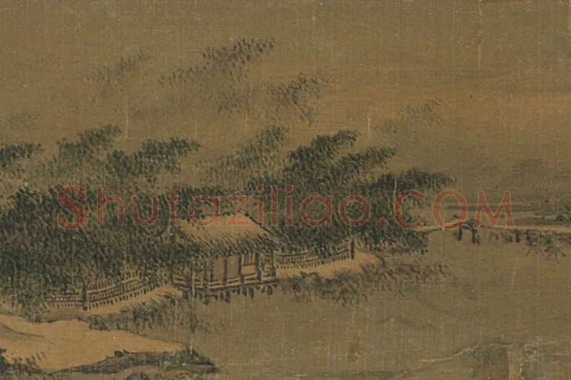 07-宋李唐画四时山水《江舟钓雪》局部