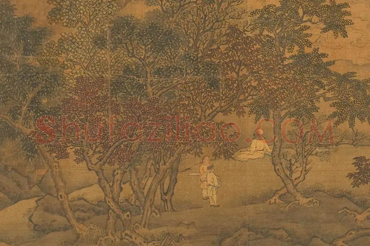 李唐山水画《唐松壑流泉卷》局部 (2)