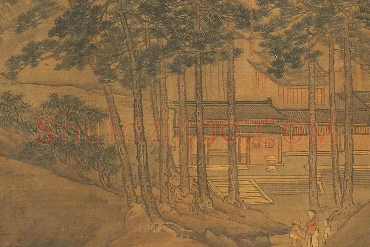 李唐山水画《唐松壑流泉卷》局部 (3)
