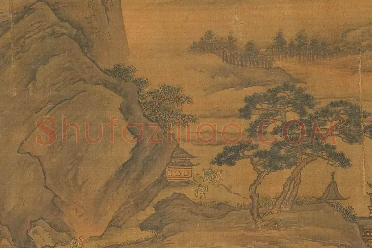 李唐山水画《唐松壑流泉卷》局部 (7)