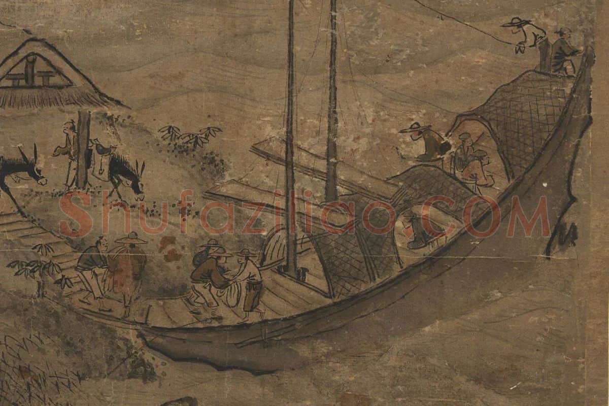 李唐《秋江待渡轴》局部 (2)