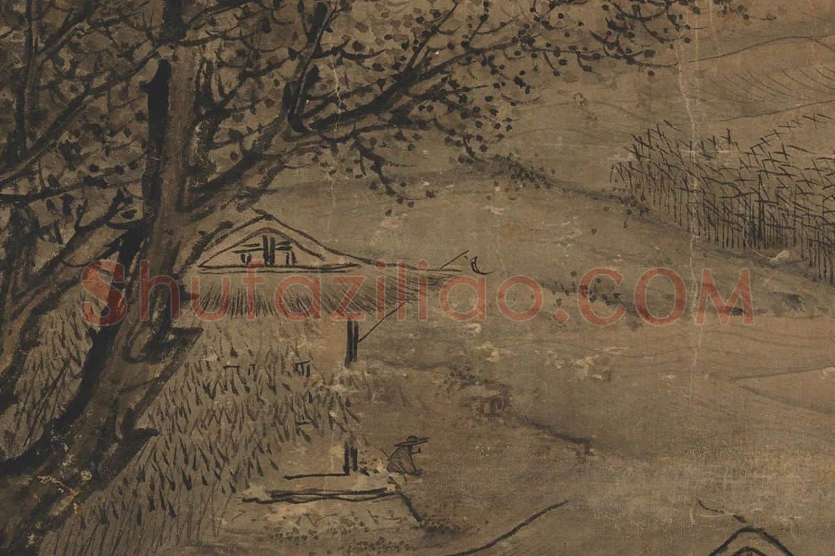 李唐《秋江待渡轴》局部 (3)