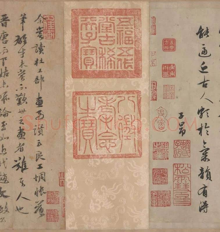 赵孟頫《二羊图》书画全卷_02