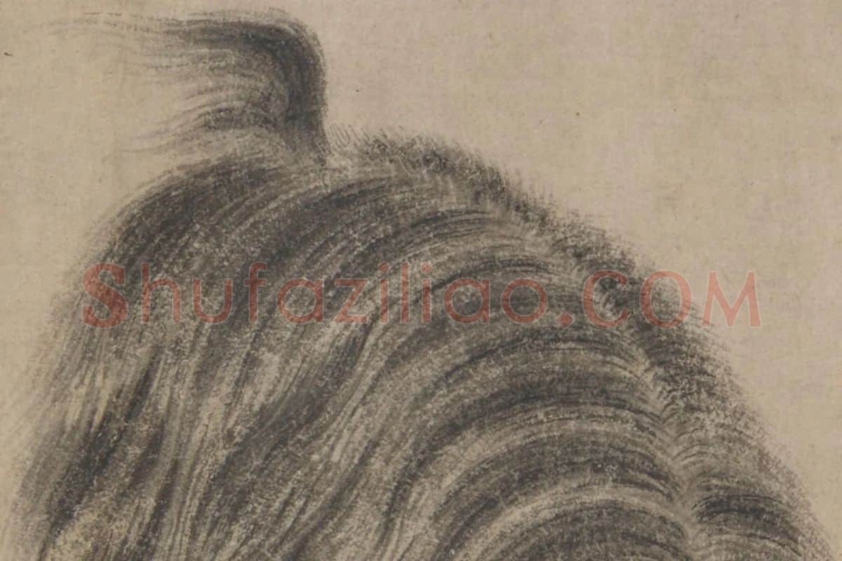 赵孟頫书画《二羊图》高清大图局部细节 (3)