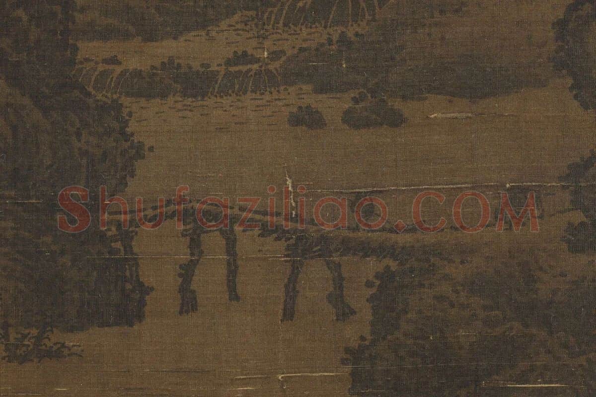 李唐山水画《烟岚萧寺图》局部 (4)