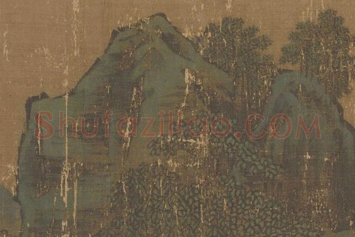 李唐山水画《长夏江寺图》卷局部 (2)