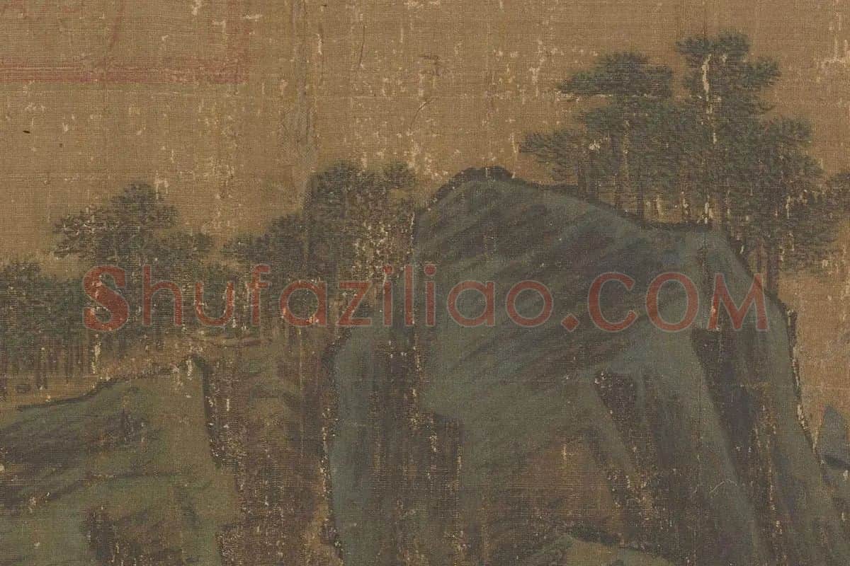 李唐山水画《长夏江寺图》卷局部 (7)