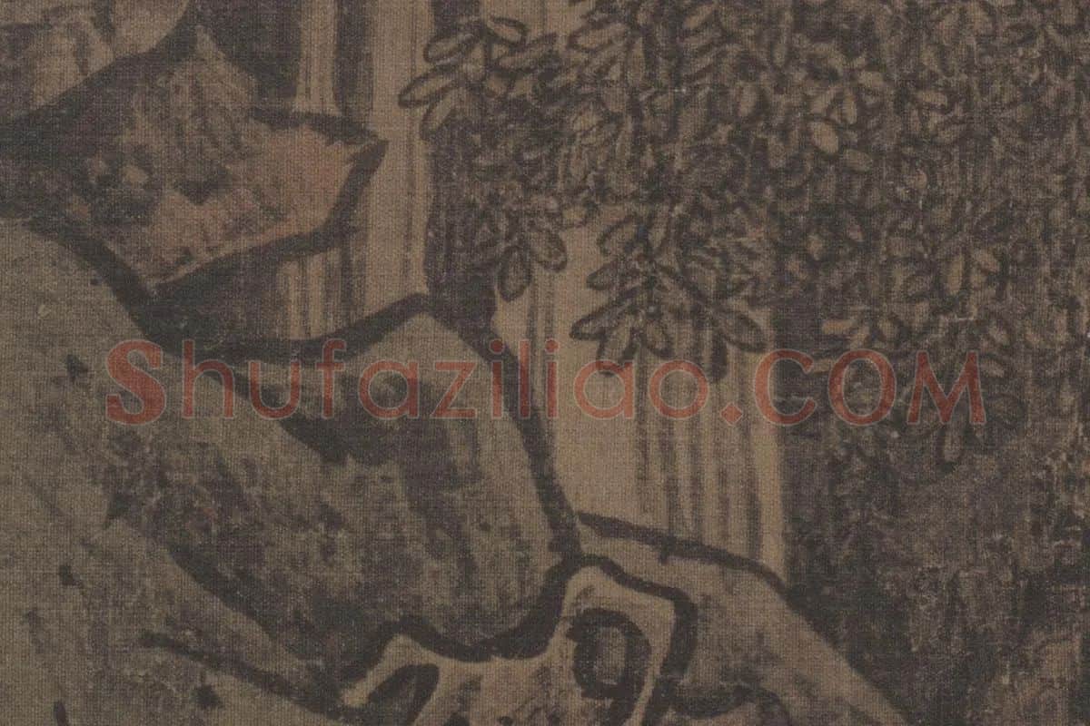 李唐山水人物画《濠梁秋水图》高清大图局部细节 (5)