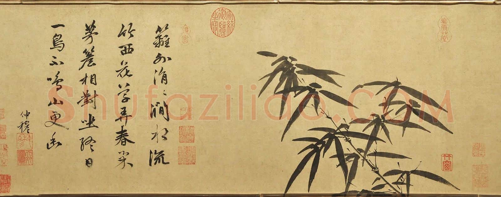 赵雍水墨画《墨竹图》