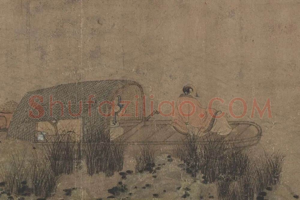赵雍山水人物画《红叶疏篷》 (1)