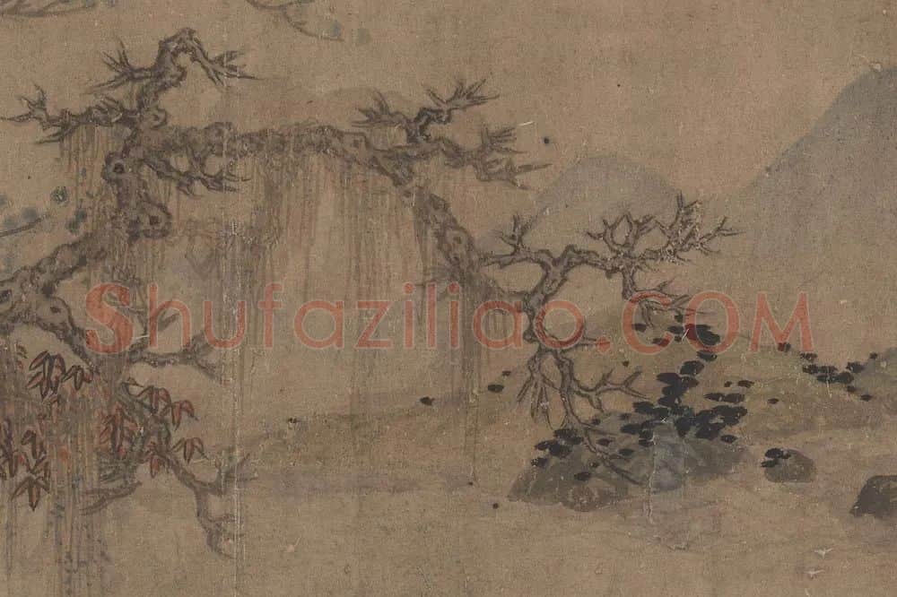 赵雍山水人物画《红叶疏篷》 (2)
