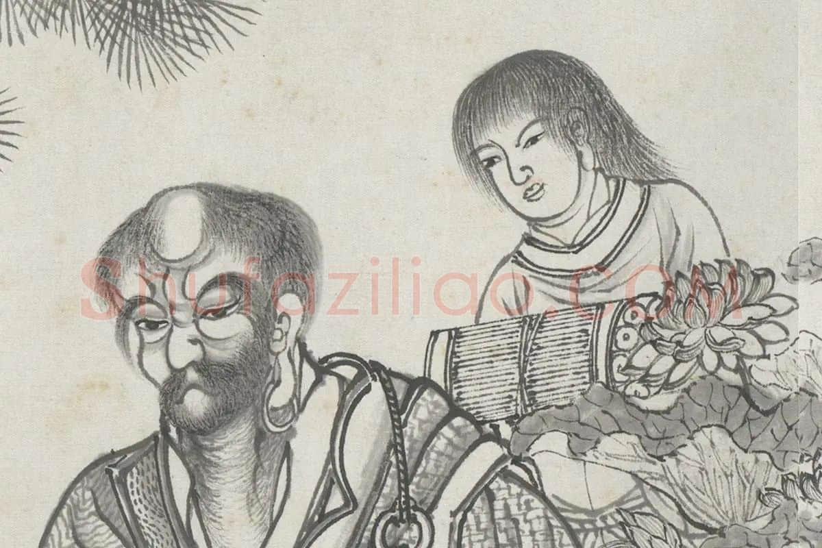 丁云鹏《应真云汇》卷局部 (6)