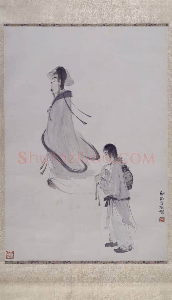 傅抱石渊明沽酒图轴 | 故宫绘画藏品