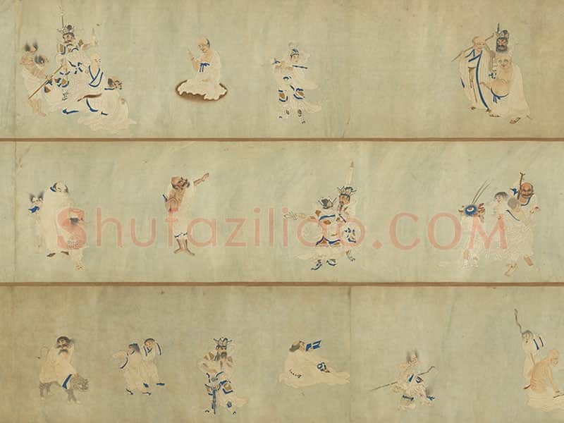 丁云鹏佛道人物画《罗汉卷》