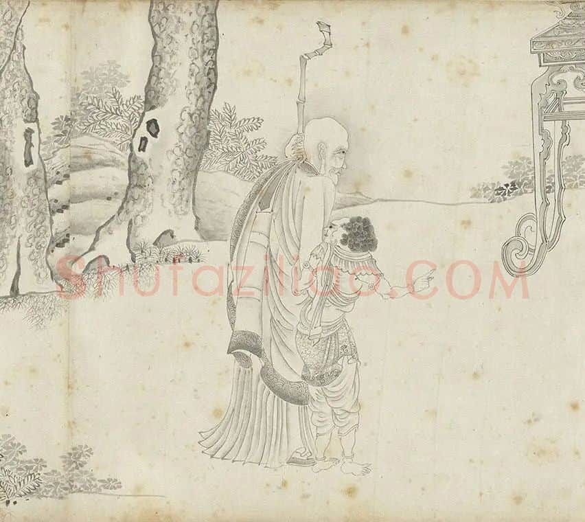 丁云鹏白描《应真卷》_03