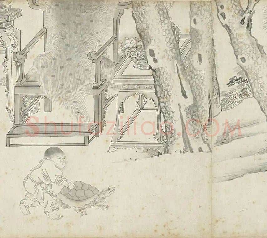 丁云鹏白描《应真卷》_04