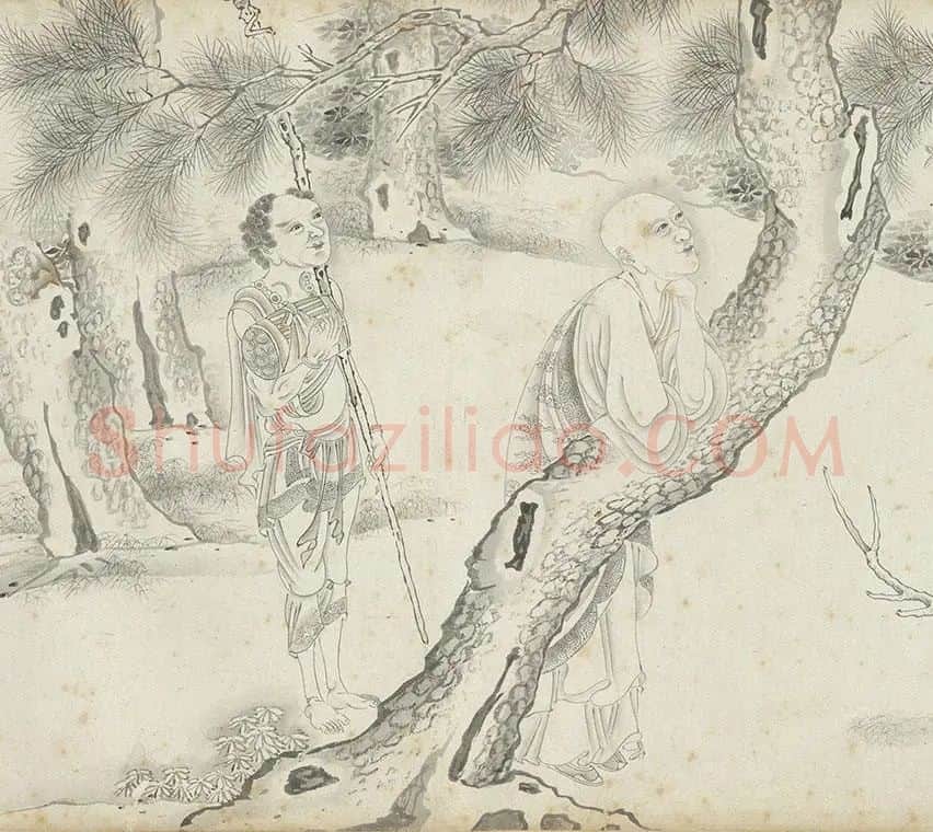 丁云鹏白描《应真卷》_05