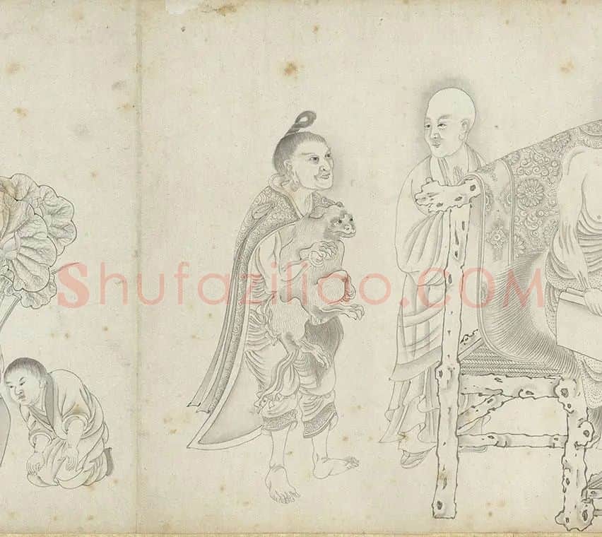 丁云鹏白描《应真卷》_14