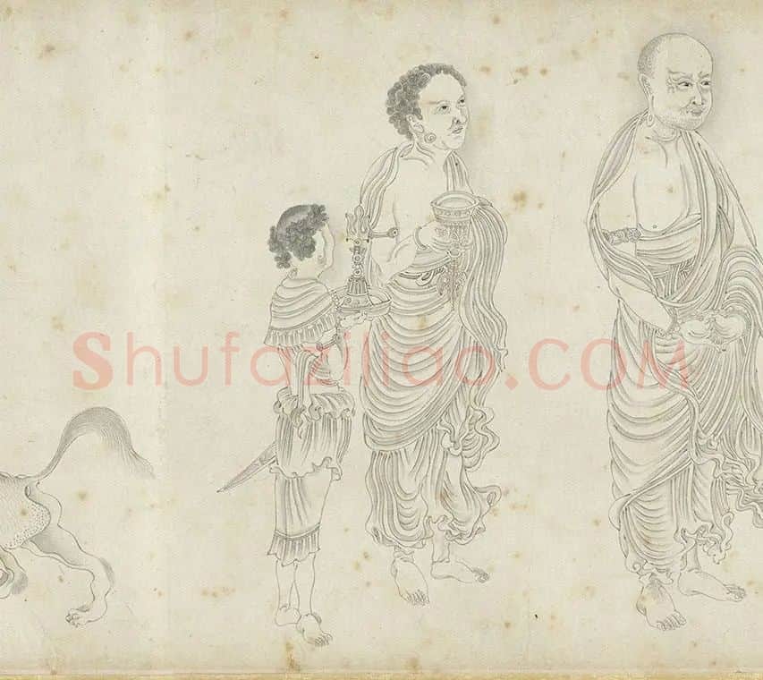 丁云鹏白描《应真卷》_16