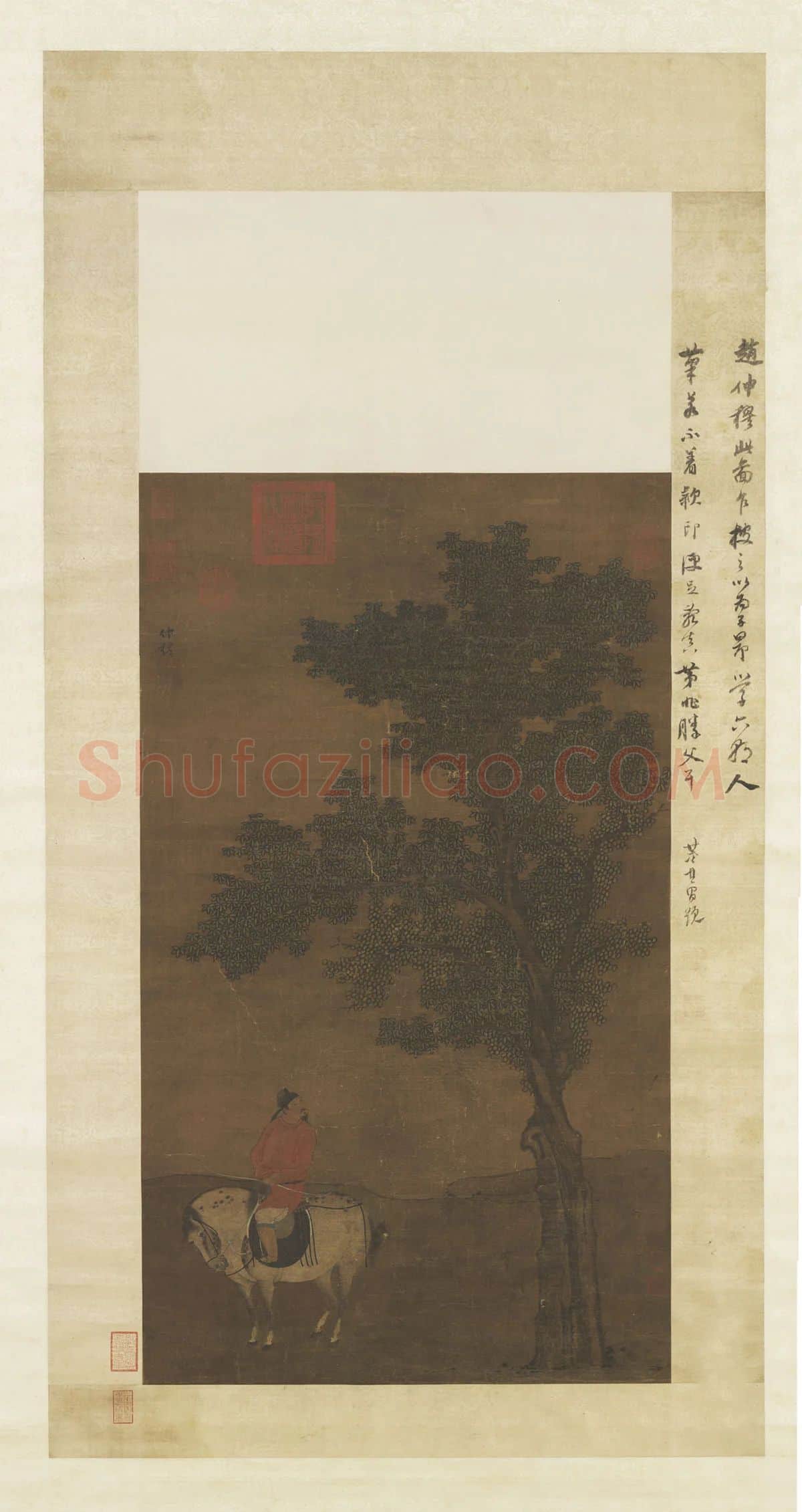 赵雍《春郊游骑图》