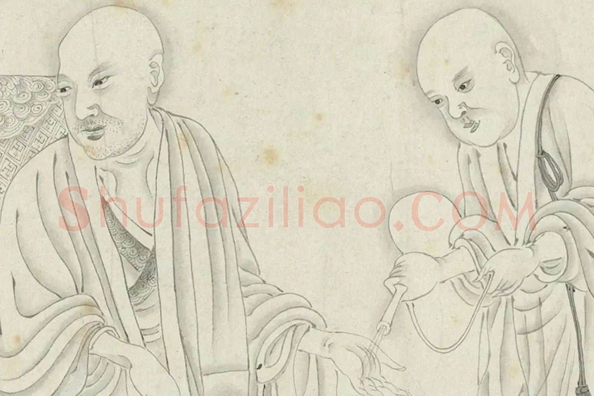 丁云鹏白描《应真卷》局部 (1)