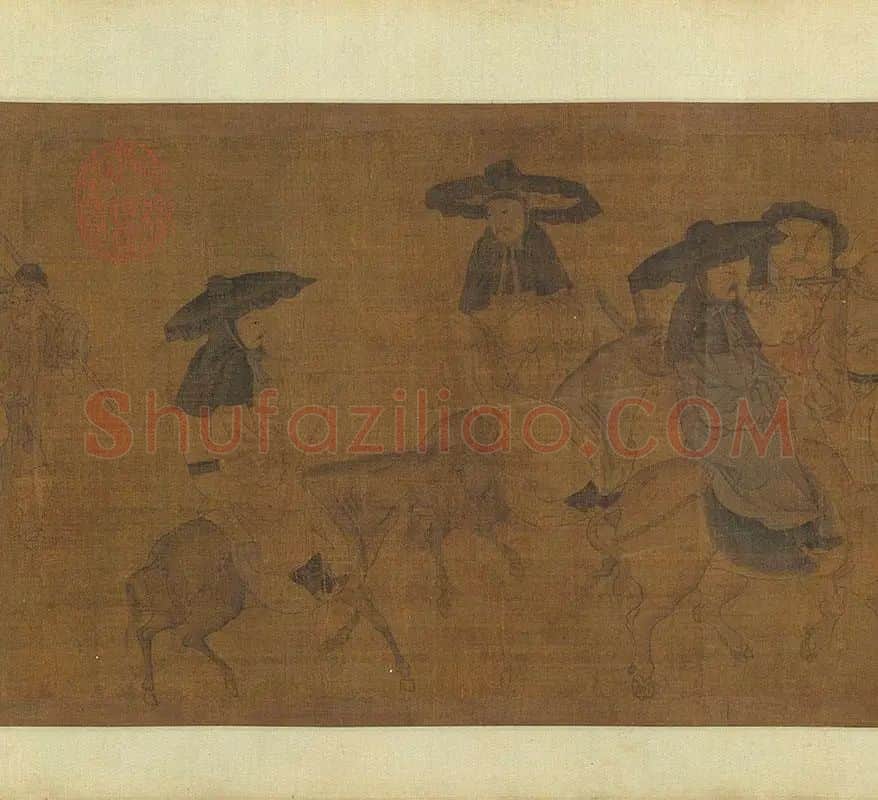 李唐人物画《七贤过关》_07