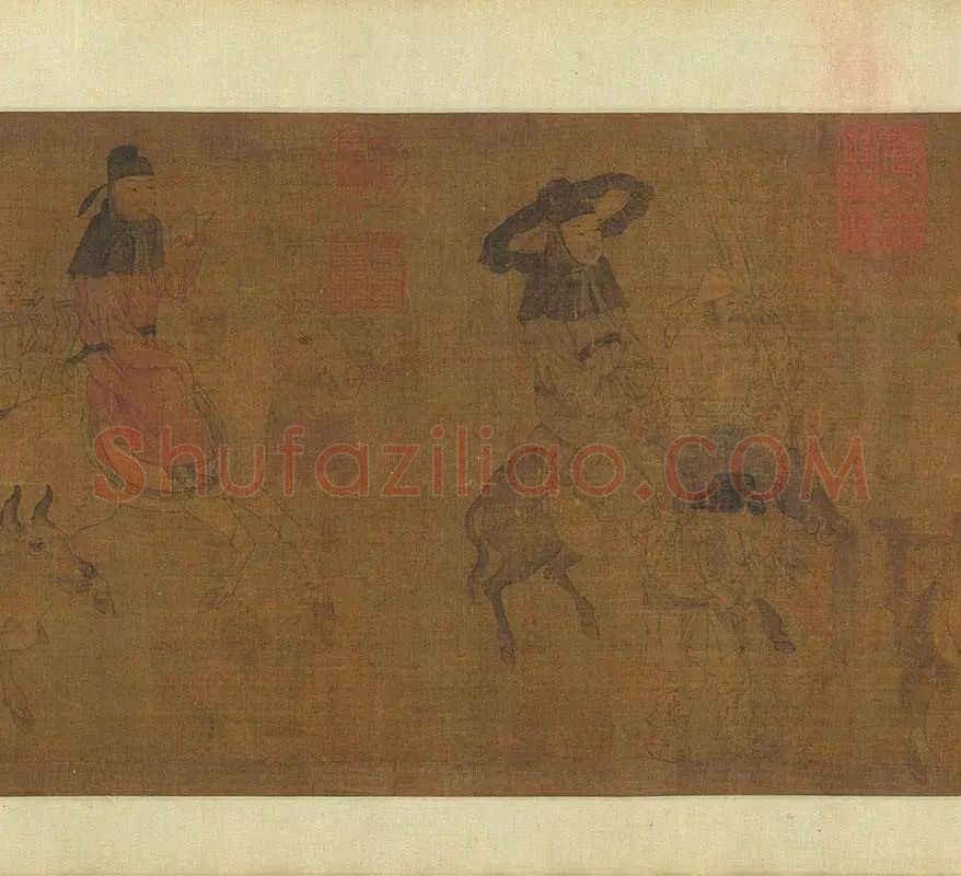 李唐人物画《七贤过关》_08