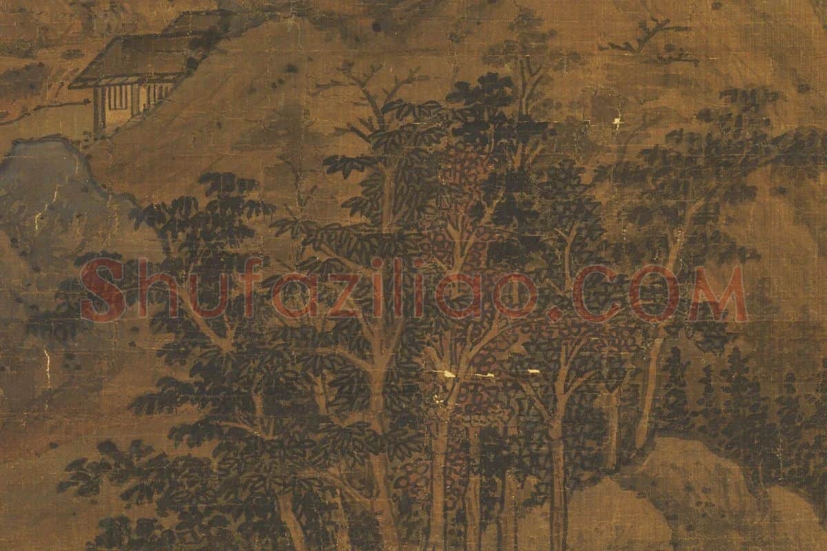 赵雍山水画《江山放艇图》局部 (3)