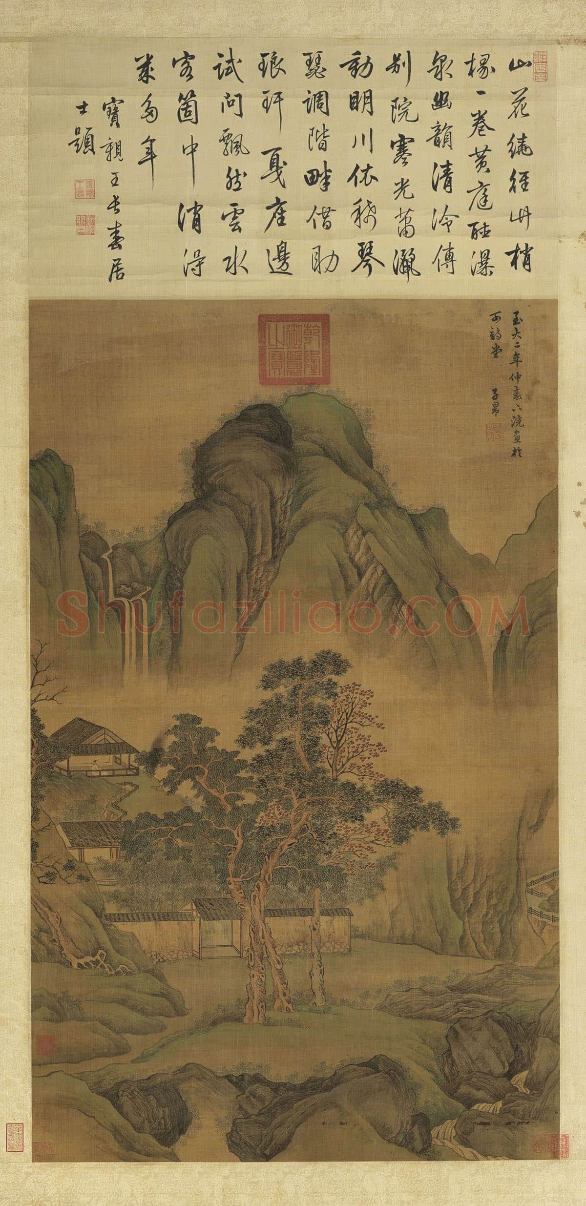 赵孟頫山水画《竹院鸣泉图》