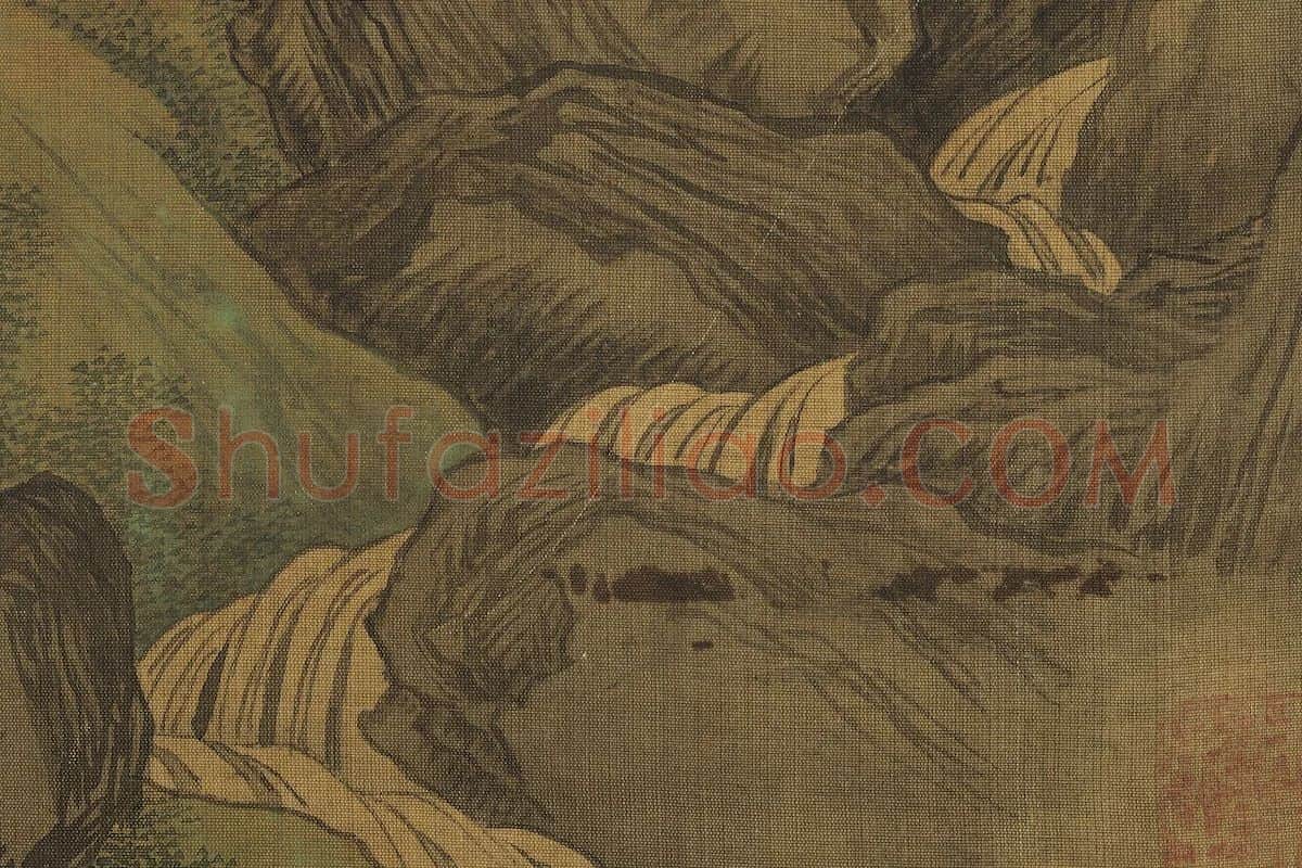 赵孟頫山水画《竹院鸣泉图》局部 (1)