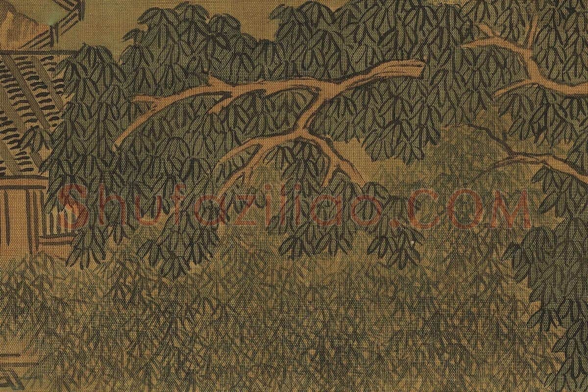 赵孟頫山水画《竹院鸣泉图》局部 (5)