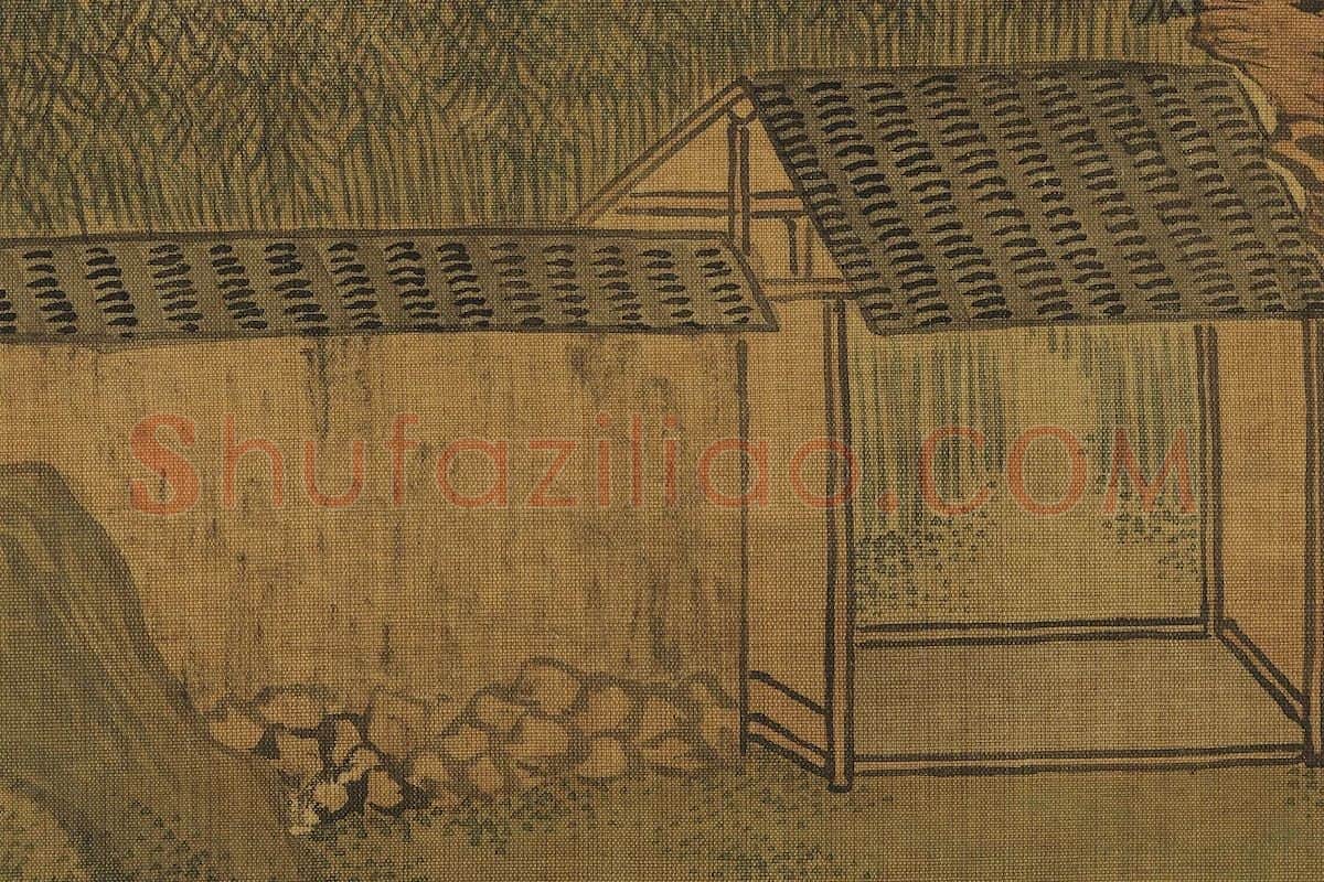 赵孟頫山水画《竹院鸣泉图》局部 (6)